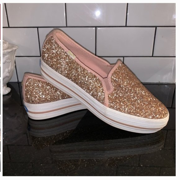 KATE SPADE keds triple decker glitter pink shoes 6 - Picture 8 of 12